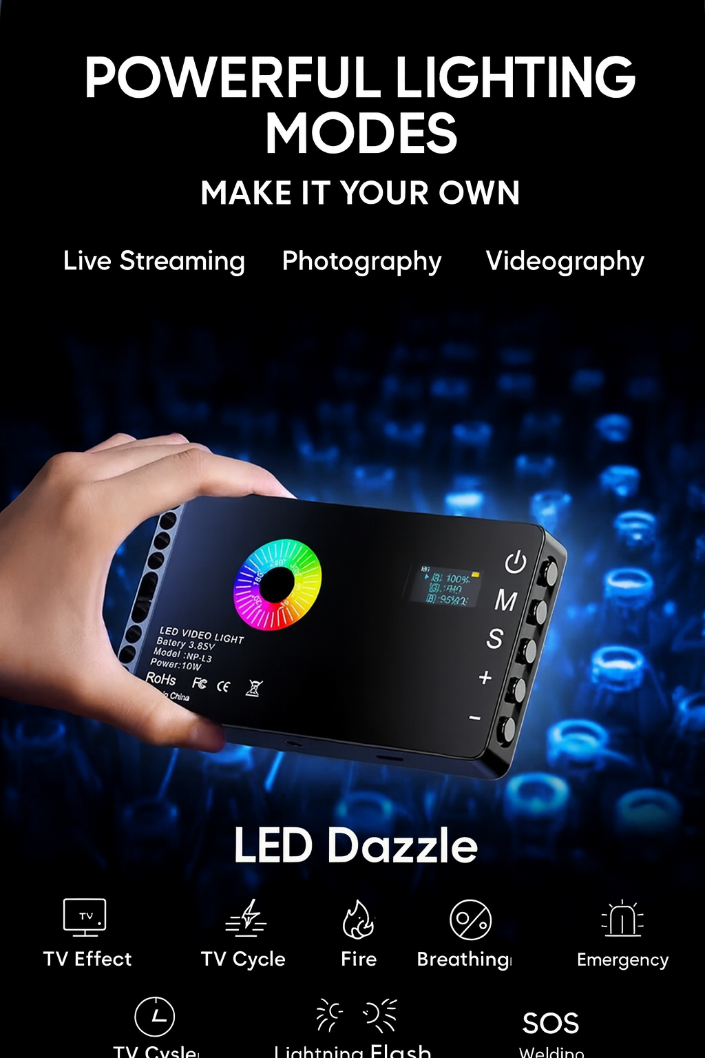 LED Dazzle 24 Modi mit RGB-Lichtern
